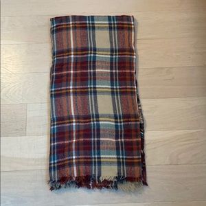Plaid blanket scarf